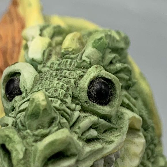 Vintage 1993 Stone Critter Littles Green Dragon SCL 003 Made in the USA Fantasy - Picture 9 of 14